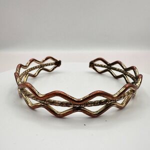 Vintage Y2K Boho Wavy Zig Zag Cuff Bracelet Geometric Women's Classic Jewelry